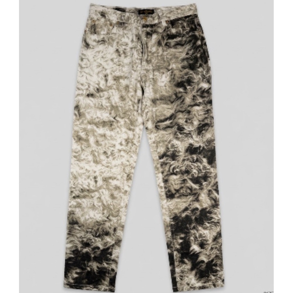 Roberto Cavalli FW98 Printed Graphic Jeans Size M Vintage Archive Stretch Denim